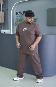 ست تیشرت شلوار مردانه سایز بزرگ ماکان طرح NIKE